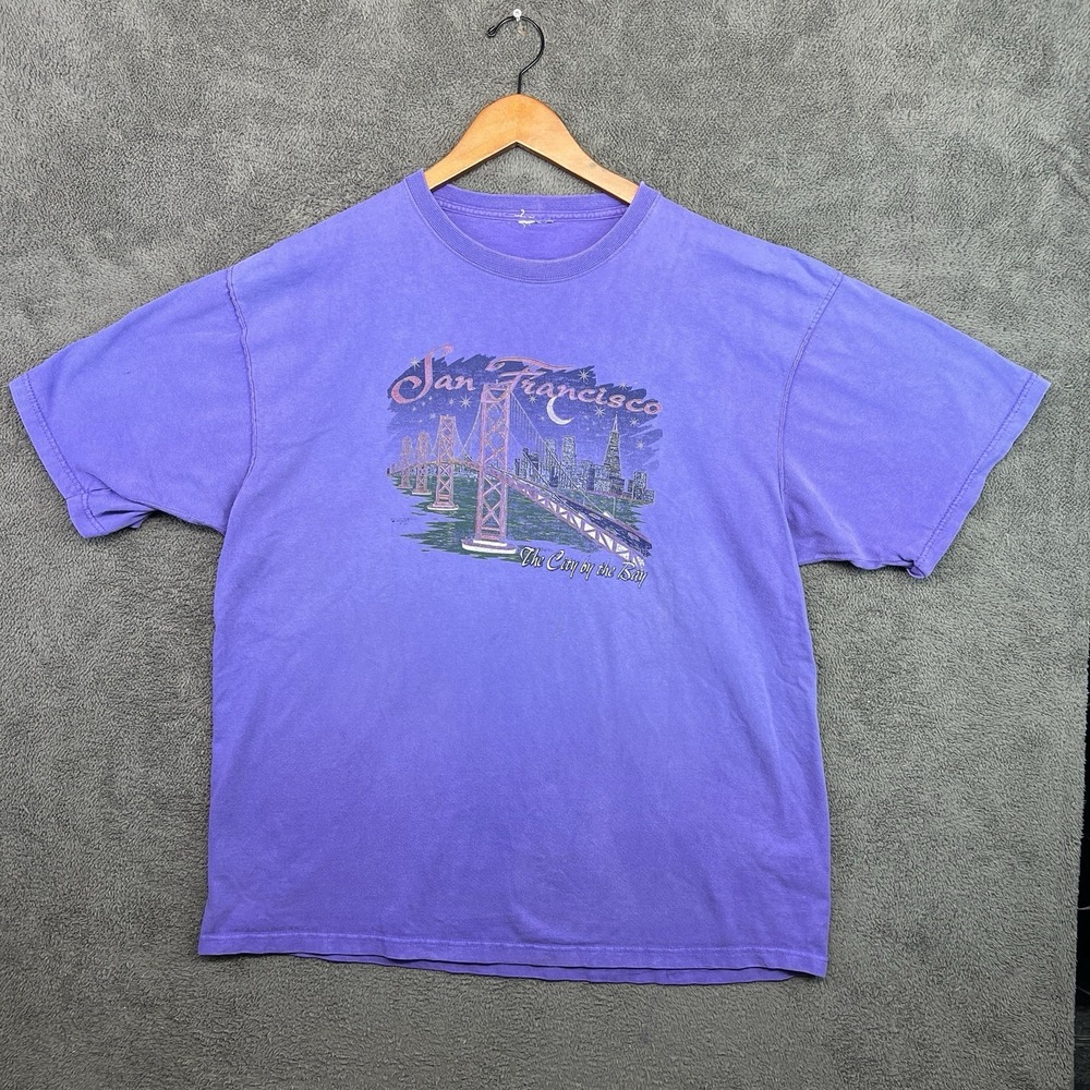 San Francisco 90's Purple T Shirt Sz 2XL City By The Bay - Picture 2 of 8